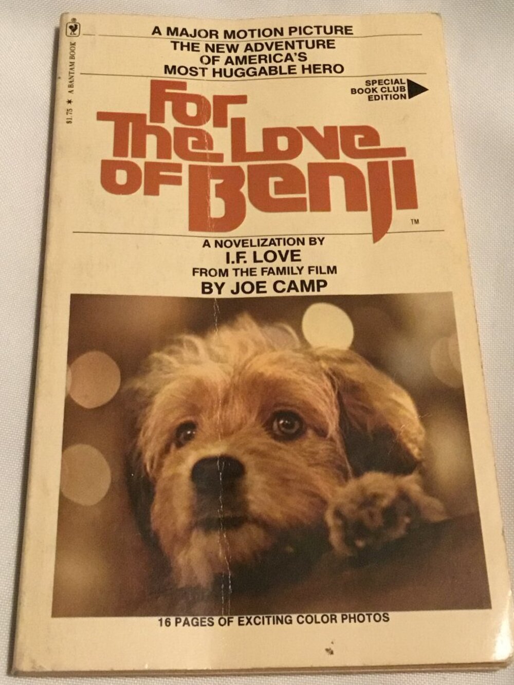 For The Love of Benji Movie Vintage Paperback 1977 Bantam Book